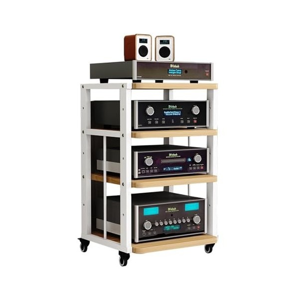 Armoire Debout For Médias Audio-vidéo Amovible À 4 Niveaux, Armoire De Rangement Multifonctionnelle Ouverte Avec Panneaux En 