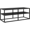 Meuble TV Noir avec Verre Noir Meuble TV de Salon Table décorative à lentrée Meuble TV 39,4" x15,7 x15,7 Convient pour Chamb
