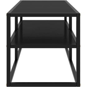 Meuble TV Noir avec Verre Noir Meuble TV de Salon Table décorative à lentrée Meuble TV 39,4" x15,7 x15,7 Convient pour Chamb