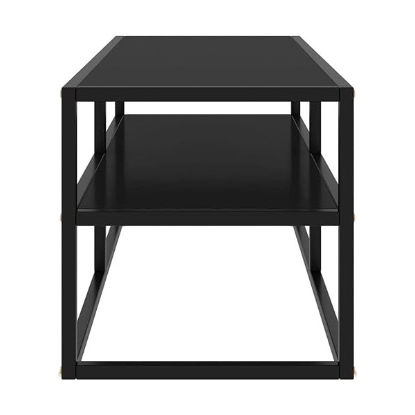 Meuble TV Noir avec Verre Noir Meuble TV de Salon Table décorative à lentrée Meuble TV 39,4" x15,7 x15,7 Convient pour Chamb