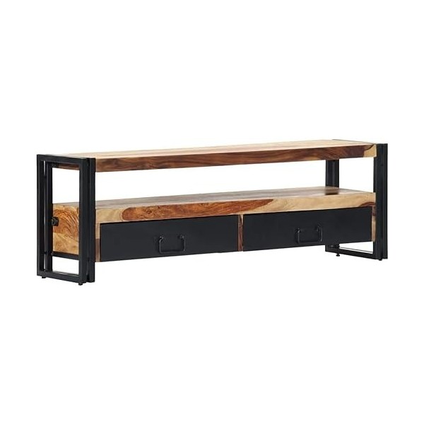 Meuble TV Salon Meuble TV Console Multimédia Meuble TV en Bois Massif 47,2" x11,8 x15,7 Bois de Sesham Massif Convient pour C