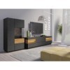 PRICE FACTORY just for you Meuble TV XL 200cm Collection KILES. Coloris Gris Anthracite et chêne. Style Design.