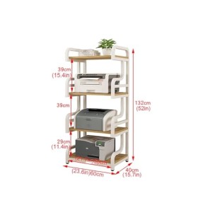 Support Multimédia AV À Coins Arrondis À 3/4 Niveaux, Meuble TV, Étagères En Bois, Centre De Divertissement Dangle, Assembla