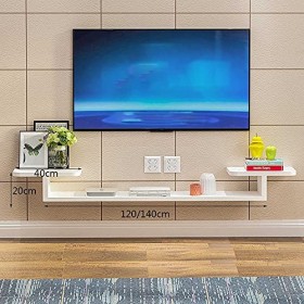 ROLTIN Meuble TV Flottant, Console TV pour Salon, Salle de Divertissement, Bureau, Unité de Divertissement Murale avec Rangem