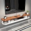Meuble TV Flottant, Meuble TV Suspendu en Bois avec Trou De Fil, pour Boîte De Câble De Rangement Console De Jeu Composants T