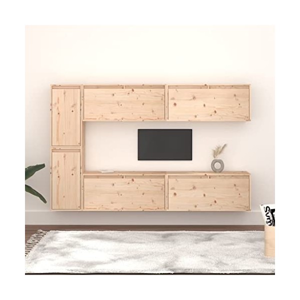 VEEKI Meuble TV, Meuble TV Suspendu, Meuble TV Industriel, Meuble TV Bois, Meuble Chambre, Convient pour Salon ou Chambre, Me