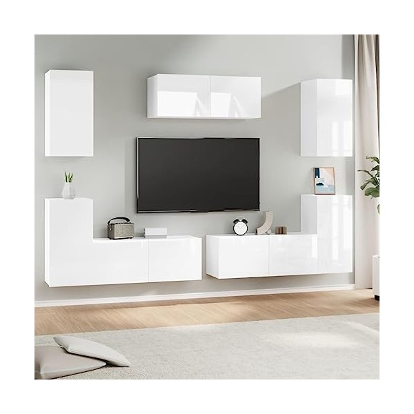 VEEKI Meuble TV, Meuble TV Suspendu, Meuble TV Industriel, Meuble TV Bois, Meuble Chambre, Convient pour Salon ou Chambre, En