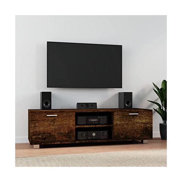 Meuble TV en chêne fumé 140 x 40,5 x 35 cm