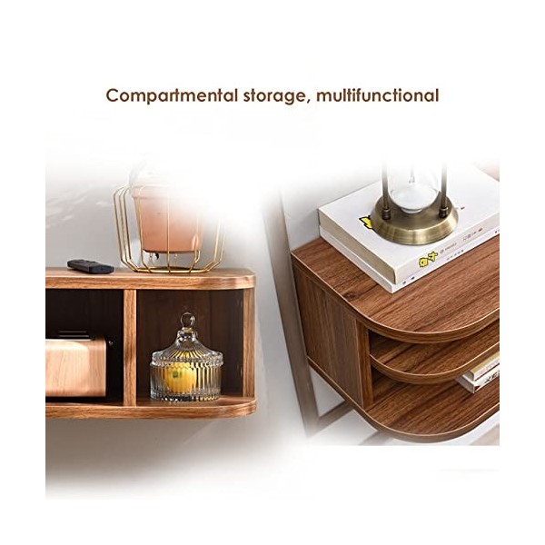 Meuble TV Mural Console Média TV Murale, Meuble TV Flottant 130Cm/51.1In, Étagère De Rangement Multimédia pour Meuble TV Mura