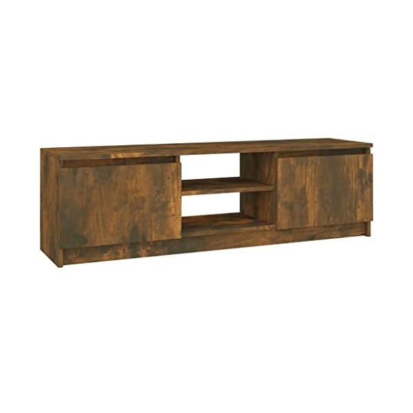 Meuble TV Chêne fumé 120x30x35,5 cm Bois dingénierie