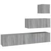KEAAN Home Hardware Businese Meuble TV 4 pièces en bois Sonoma Gris