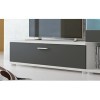 PEGANE Set de TV, Meuble TV, étagère Haute, Meuble Haut, vitrine LED Coloris Blanc, Graphite