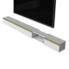 JUNNIU 47.2/55.1In Console De Meuble TV Flottante, Console Média Murale, Meuble TV Polyvalent, Structure Stable, Fils De Gest