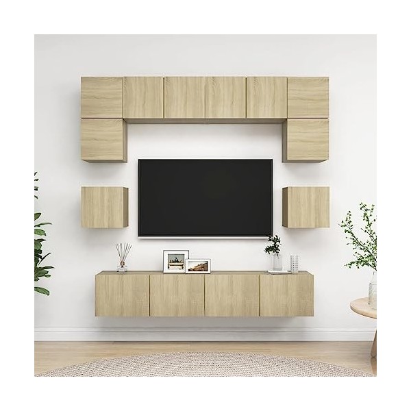 VEEKI Meuble TV, Meuble TV Suspendu, Meuble, Meuble TV avec Rangement，Meuble Industriel, Convient pour Salon ou Chambre, Ense