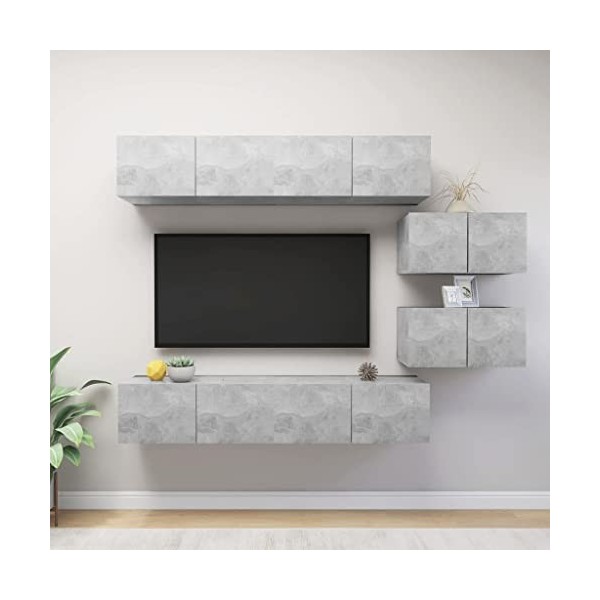 VEEKI Meuble TV, Meuble TV Suspendu, Meuble, Meuble TV avec Rangement，Meuble Industriel, Convient pour Salon ou Chambre, Ense