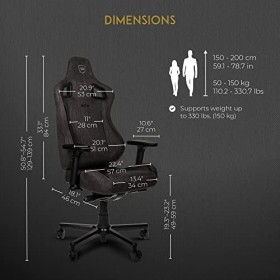 noblechairs Epic TX Chaise de Gamer - Fauteuil de Bureau Confortable - Siege Bureau Gamer - Tissu Textile Respirant - Conçu p