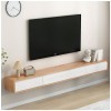 Support TV Flottant, Console Multimédia Murale pour Centre De Divertissement, Meuble TV Support Mural Flottant, Support DVD p