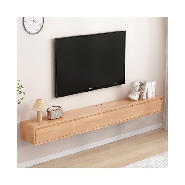 Support TV Flottant, Console Multimédia Murale pour Centre De Divertissement, Meuble TV Support Mural Flottant, Support DVD p