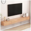 Support TV Flottant, Console Multimédia Murale pour Centre De Divertissement, Meuble TV Support Mural Flottant, Support DVD p