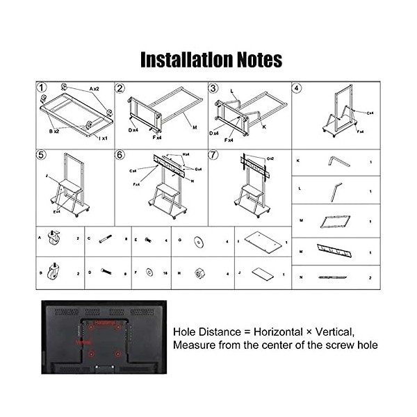 StrOux Meuble TV réglable en Hauteur pour TV 50 Pouces/TV 55 poucesTV 60 Pouces/TV 60 Pouces/TV 70 Pouces, Chariot TV Mobile 