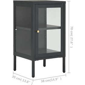 Suuim Meuble de Rangement TV en métal avec 2 Portes en Verre et Une étagère réglable, Buffet de Rangement, Meuble TV, Console