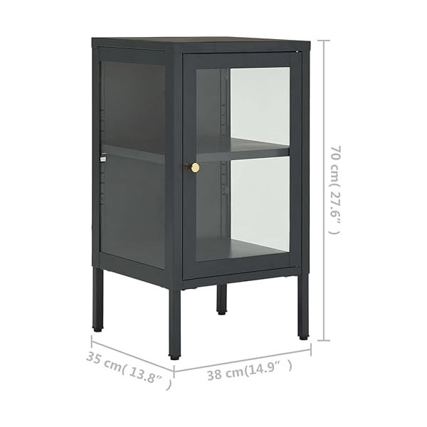 Suuim Meuble de Rangement TV en métal avec 2 Portes en Verre et Une étagère réglable, Buffet de Rangement, Meuble TV, Console