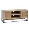 Made In Meubles Meuble TV en Bois de manguier et cannage Basile - Meuble TV 40 x 130 x 55 cm