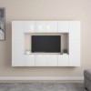 ZEYUAN Ensemble de Meubles TV 8 pcs Blanc Brillant Aggloméré,Meuble TV,Table TV,Ensemble Meuble TV