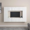 Camerina Ensemble de Meubles TV 8 pcs Blanc Brillant Aggloméré,Meuble TV,Table TV,Ensemble Meuble TV