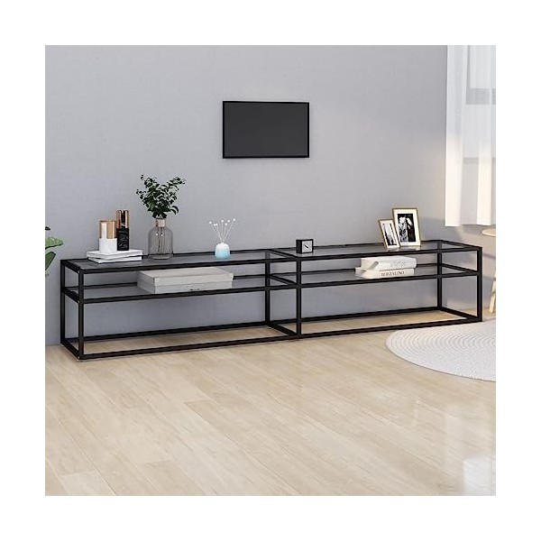 Meuble TV en verre trempé transparent 220 x 40 x 40,5 cm