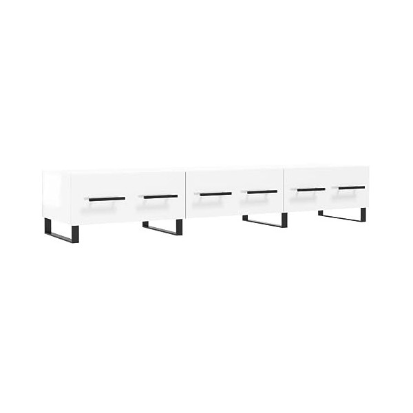 Home Hardware Businese Meuble TV en bois Blanc brillant 150 x 36 x 30 cm