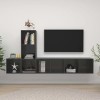 DCRAF Home Hardware Businese Meuble TV 3 pièces en bois Gris brillant
