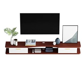 Meuble TV Mural Etagère De Composants De Meuble TV Flottant, Meuble TV Mural Avec 2 Portes, Meuble De Télévision Suspendu Med