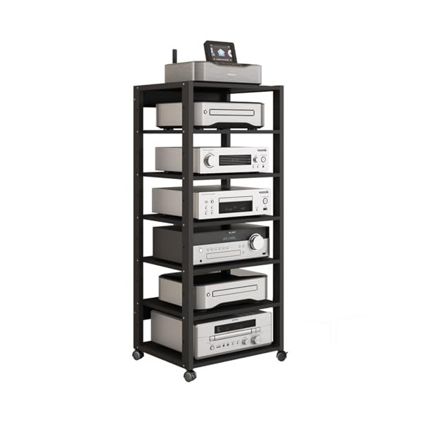 Étagère Audio-vidéo Support Multimédia AV À 7 Niveaux, Armoire De Rangement Ouverte For Composants Stéréo De Divertissement A