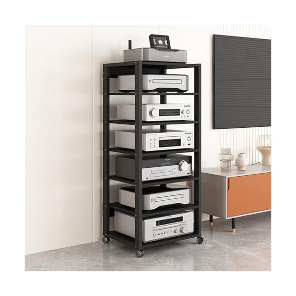 Étagère Audio-vidéo Support Multimédia AV À 7 Niveaux, Armoire De Rangement Ouverte For Composants Stéréo De Divertissement A