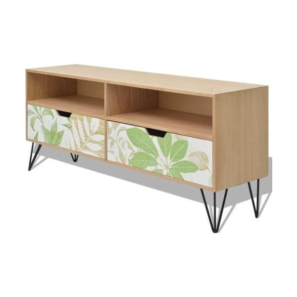 Suuim Meuble TV Marron avec 2 tiroirs et 2 Compartiments de Rangement MDF 47,2" x11,8 x19,7 Marron 47,2" x11,8 x19,7 
