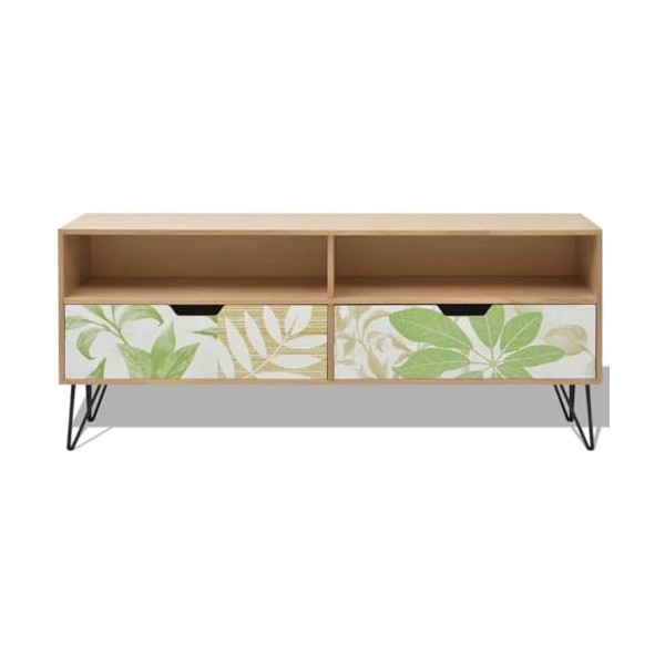 Suuim Meuble TV Marron avec 2 tiroirs et 2 Compartiments de Rangement MDF 47,2" x11,8 x19,7 Marron 47,2" x11,8 x19,7 