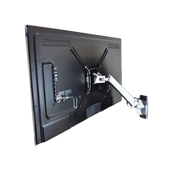 Ergotron Support mural pour TV HD VESA - Bras interactif - Pour écrans lourds ou téléviseurs jusquà 65", 18 à 18,1 kg - Alum