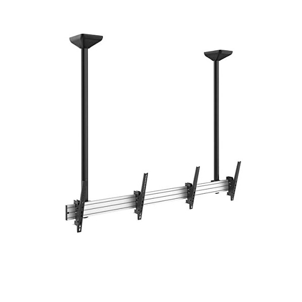 KIMEX - Support TV - Plafond - pour 2 écrans 45-55 - Hauteur 150cm - Menuboard - Fonction inclinable - 031-4200K2