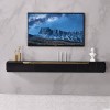 FPIGSHS Meuble TV Suspendu Bois - Console Multimédia Murale avec 2 Tiroirs, Support TV Mural, Étagère Audio/vidéo Murale pour