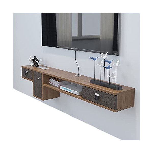 Meuble De Rangement Suspendu Pour Meuble Tv, Console Média Murale, Meuble Tv Flottant De 59 Pouces/Étagère De Rangement, Étag