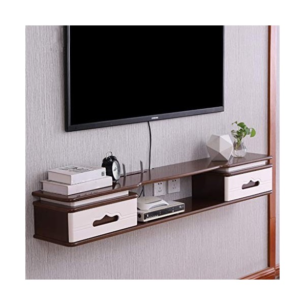 Meuble de télévision Mural Etagère Murale Etagère Flottante Set Coffret décodeur Routeur Lecteur DVD Etagère de Rangement Meu