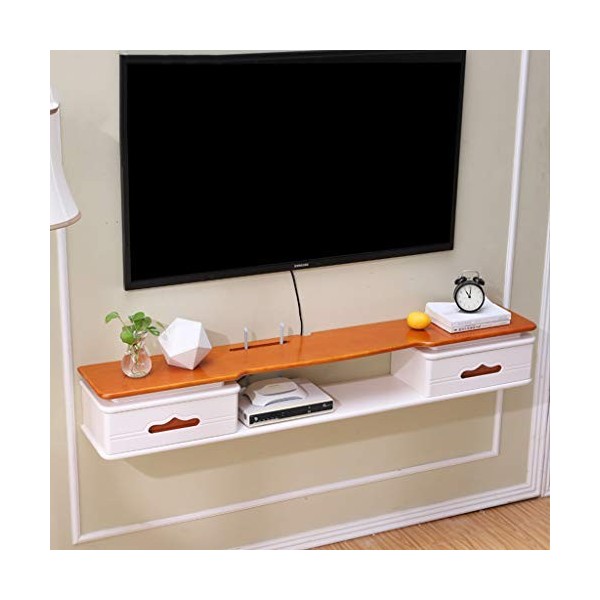 Meuble de télévision Mural Etagère Murale Etagère Flottante Set Coffret décodeur Routeur Lecteur DVD Etagère de Rangement Meu