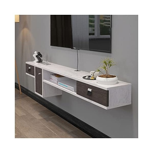 Meuble TV Flottant Meuble TV Flottant Mural Divertissement Console Média Jeu Consoleo Meuble Vidéo avec Rangement et Tiroir/G