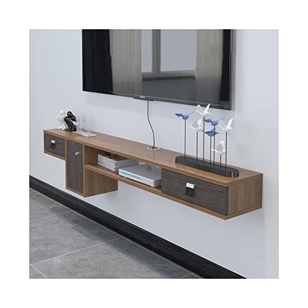 Meuble TV Flottant Meuble TV Flottant Mural Divertissement Console Média Jeu Consoleo Meuble Vidéo avec Rangement et Tiroir/G