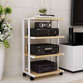 CHAOYANG Supports TV Armoire CD pour Équipement Audio en Rack À 4 Couches avec Poulie Mobile -50 * 40 * 108cm.
