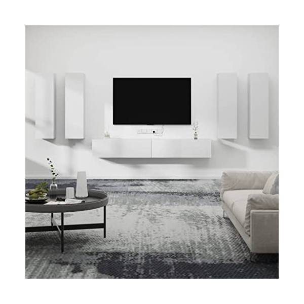 VEEKI Meuble TV, Meuble TV Suspendu, Meuble TV Industriel, Meuble TV Bois, Meuble Chambre, Convient pour Salon ou Chambre, En