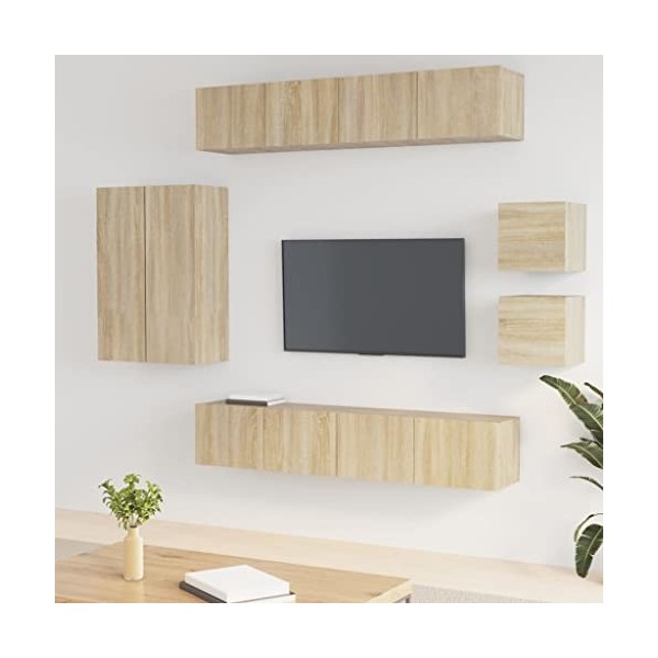 VEEKI Meuble TV, Meuble TV Suspendu, Meuble TV Industriel, Meuble TV Bois, Meuble Chambre, Convient pour Salon ou Chambre, En