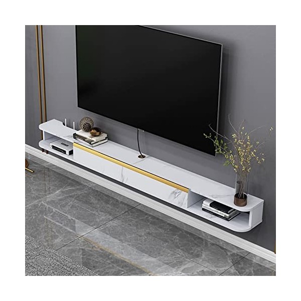 ROLTIN Meuble TV Flottant Étagère Meuble TV Console Multimédia Murale Meuble TV Flottant Rangement de Bureau Flottant Unité d