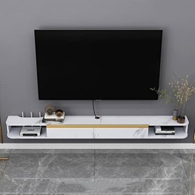 ROLTIN Meuble TV Flottant Étagère Meuble TV Console Multimédia Murale Meuble TV Flottant Rangement de Bureau Flottant Unité d